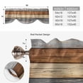 thumbnail image 6 of Farmhouse Haze Blue Brown Tie Up Valance Curtains for Windows, Kitchen Curtains Window Treatments, Vintage Wooden Striped Short Window Shades Valances for Bedroom Bathroom Cafe 54"x18", 6 of 8