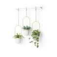thumbnail image 1 of Triflora Hanging Planter White/Brass, 1 of 7