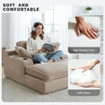 thumbnail image 5 of EOP 67'' Modern Oversized Chaise Lounge Chair Indoor, Plush Boneless Cloud Couch with Side Pockets & Cup Holders, Comfy Corduroy Sleeper Couch with Removable Pillows for Living Room, Camel, 5 of 10