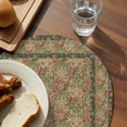 thumbnail image 3 of Sage Green Boho Round 15 Inch Placemats Set of 6, Vintage Ethnic Tribe Abstract Art Floral HeatResistant Non Slip Place Mats for Dining Table, Wipeable Braided Kitchen Table Mats for Housewarming, 3 of 9