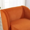thumbnail image 6 of Aukfa 58" Velvet Chaise Lounge Indoor Upholstered Sofa w/ Pillow for Living Room Bedroom, Orange, 6 of 9