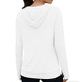 thumbnail image 5 of Women's UPF 50+ Sun Protection Shirts Women's Sports V-neck Sun Protection Hooded Solid Color Front Decorated Button Long Sleeve Top, 5 of 7