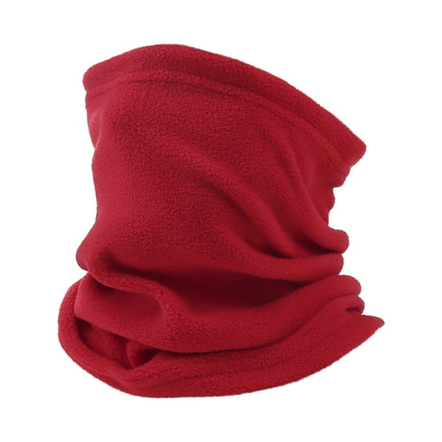 Outdoor Neck Gaiter, Winter Fleece, Solid Color, Warm Scarf, Ski Face Protectioned, Cycling Windproof And Warm Mask, Red