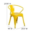 thumbnail image 6 of Flash Furniture Commercial Grade Yellow Metal Indoor-Outdoor Chair with Arms, 6 of 12