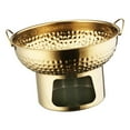 thumbnail image 1 of simhoa Marmite Chaude Mini en Acier Inoxydable 18 cm Légère pour Buffet avec Poignées Anneau Dorée, 1 of 8