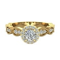 thumbnail image 4 of Round Halo Diamond Engagement Ring for Women Stackable Infinity Style Milgrain Design 14K Gold 0.55 CT TW (G,SI1), 4 of 5