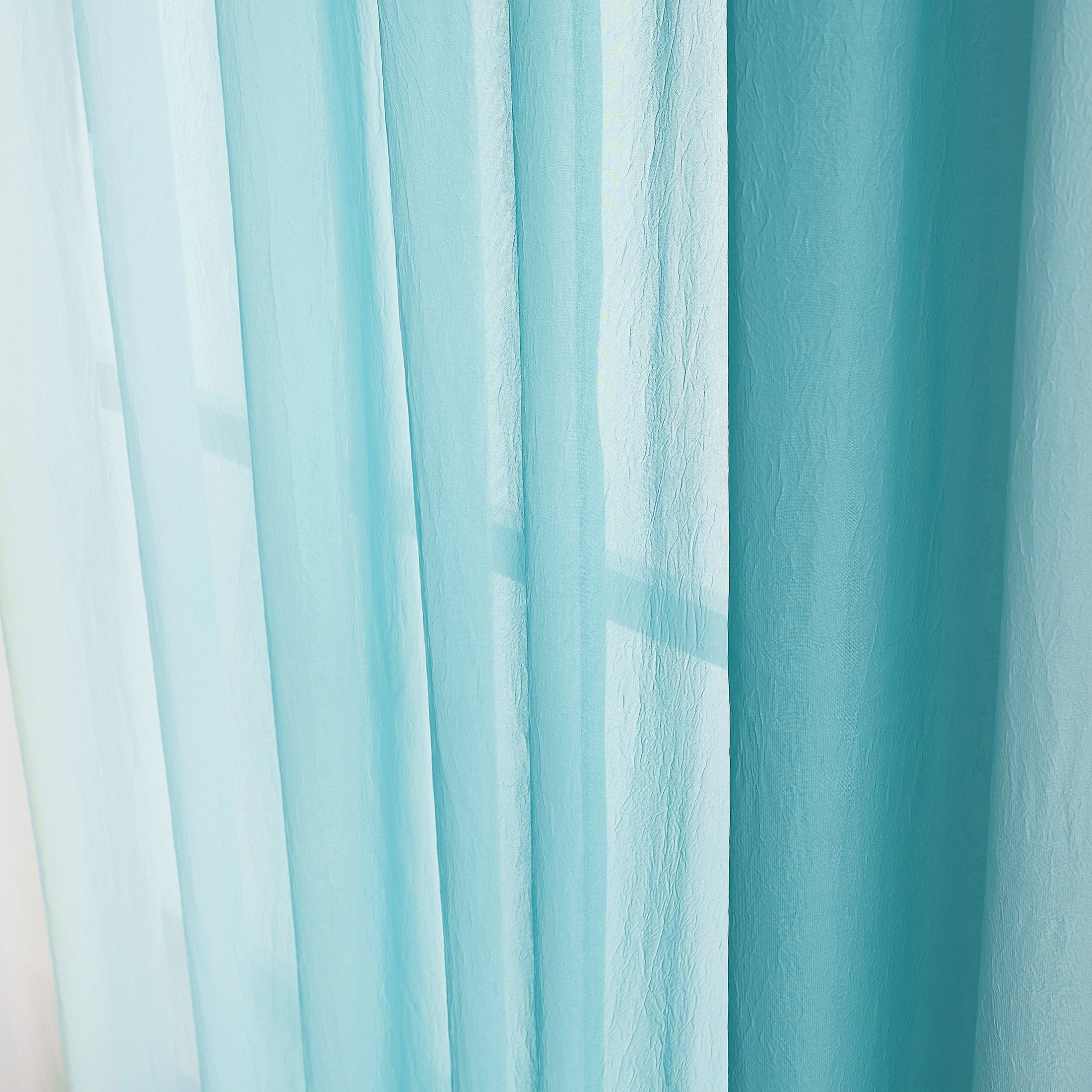 Junvictex Ombre Chiffon Sheer Curtains Teal 52"Wx54"L for Bedroom Living Room Decoration, Window Treatments Grommet, 2 Panels