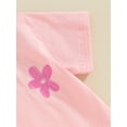 thumbnail image 5 of Infant Baby Girls Summer Outfit Flower Embroidered Crew Neck Short Sleeve T-Shirts Tops and Shorts Set, 5 of 8