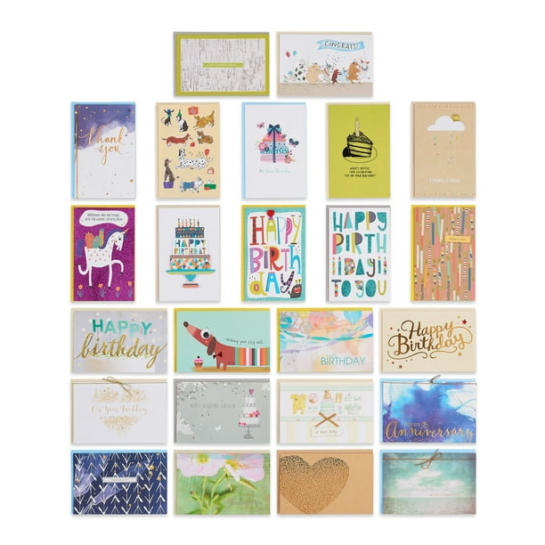 American Greetings Premium All Occasion Greeting Cards, 24 Count, 5" x ...