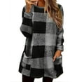 thumbnail image 3 of LSLJS Fleece Pullover Women Winter Warm Plus Size Crewneck Flannel Sweatshirt Casual Loose Plaid Color Block Printed Tops, S-3XL, 3 of 3
