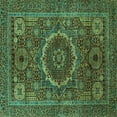 thumbnail image 1 of Ahgly Company Indoor Square Abstract Turquoise Blue Modern Area Rugs, 7' Square, 1 of 4