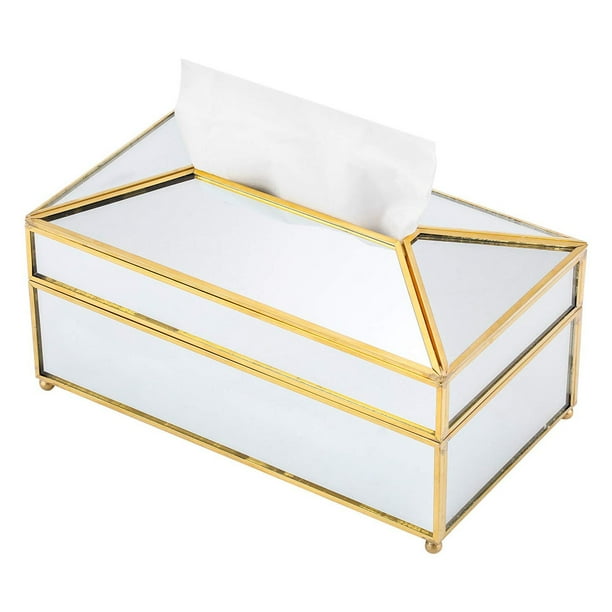 Mirrored glass 2024 tissue box holder