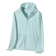 thumbnail image 5 of Women's Sun Protection Jacket Full Zipper Long Sleeve UV Hoodie Shirts Outdoor Athletic Jacket with Pocket Light Blue XXXXL(XXXXL), 5 of 7
