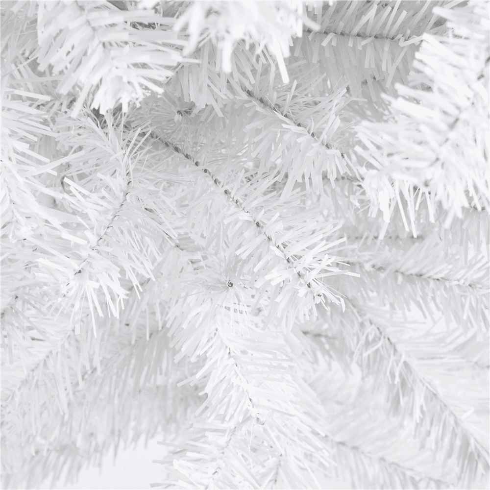 Alden Design White Hinged Spruce Artificial Christmas Tree, with Foldable Stand 7.5'