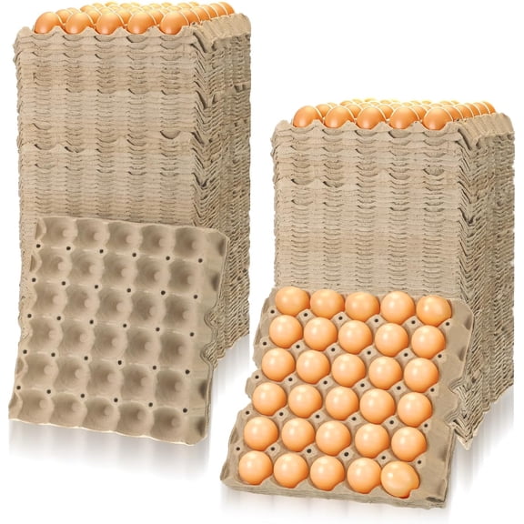 120 Pack Egg Cartons Crates Bulk 30 Cell Pulp Fiber Egg Flats Reusable Stackable Cardboard Tray for Home Storing Packing Roach Colony Soundproofing