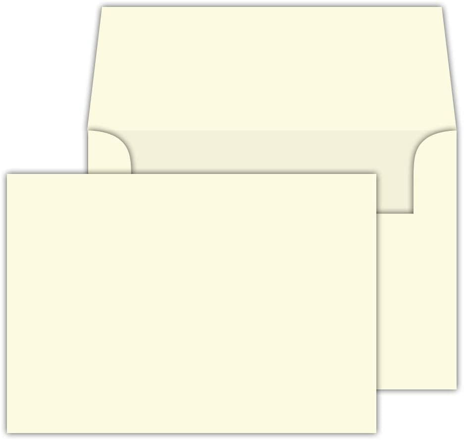 A6 Blank Cream/Natural/Off White Blank Flat Note Cards with Envelopes | 4.5  x 6 Inches | Heavyweight 80lb (216gsm) Card Stock | 50 per Pack - Walmart. com