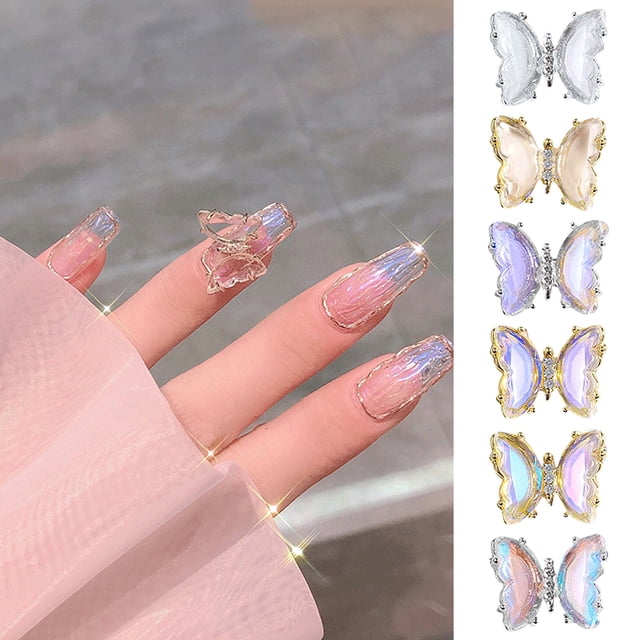 Cut Prices,Nail Art Jewelry Ice Transparent Metal Nail Three-dimensional Crystal Nail Rhinestone,PENDANE,A