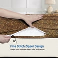 thumbnail image 3 of Twin XL Size Zipper Fitted Sheet Only – 100% Egyptian Cotton, 600 Thread Count, 14-Inch Extra Deep Pocket, Luxury Sateen Weave Bottom Sheet, Hotel Quality, ( 39" x 80" +14" , Leopard Print ), 3 of 6