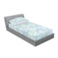 thumbnail image 3 of Modern Bedding Set with Sheet & Covers, Abstract Geometrical Futuristic Modern Image Stripes and Unknown Background, Printed Bedroom Decor 2 Shams, 4 Sizes, Blue and White, by Ambesonne, 3 of 3