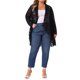 thumbnail image 2 of Cardigan de encaje plus size Agnes Orinda para mujeres, cardigans con volantes, abertura frontal, manga larga, cobertura de encaje transparente, 1X negro, 2 of 5