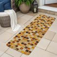 thumbnail image 6 of Runner Rug 15.7"x47.2", Abstract Geometric Non Slip Backing Floor Mats Area Rugs, Absorbent Muddy Dirt Trapping Carpet for Hallway Entryway Kitchen Bedside Vintage Minimalist Grid Gingham Brown, 6 of 9