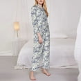 thumbnail image 3 of Balery Indigo Tie Dye Conjunto de Pijama con Estampado para Mujer, Conjunto de Dos Piezas con Manga Larga, Ropa de Dormir Suave con Bolsillos, Pijamas Cómodos-X-Large, 3 of 7