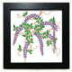 thumbnail image 1 of La pintura la cultura japonesa Purple Flower Mesa de pared con marco cuadrado negro, 1 of 4