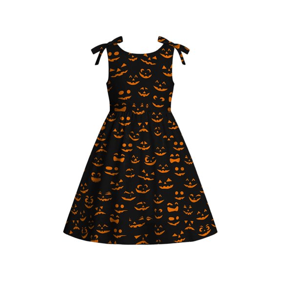 Halloween Dresses For Girls,Spaghetti Strap Kids Halloween Performance Dress,3‑10 Years