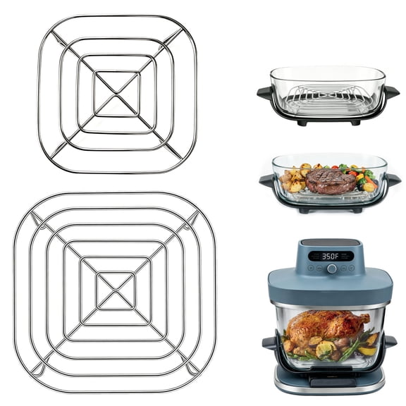 GCQ Air Fryer Rack for Ninja Crispi 4 IN 1 FN101 Crispi 6 IN 1 Pro AS101, 2 Pieces Set Air Fryer Wire Rack Accessories Replacement Parts Crisper Rack