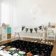 thumbnail image 4 of Christmas Cute Snowman Area Rug 2x3ft Snowflakes Winter Black Texture Non-Slip Washable Square Rugs Soft Felt Indoor Floor Mat for Bedroom Kitchen Living Room Bathroom, 4 of 8