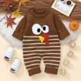 thumbnail image 2 of XIMIN Baby Gir Girl Boy Cute Turkey Embroidery Smocked Bodysuit Clothes Long Sleeve Sweater One Piece Romper Infant Newborn Thanksgiving Outfits, 2 of 7