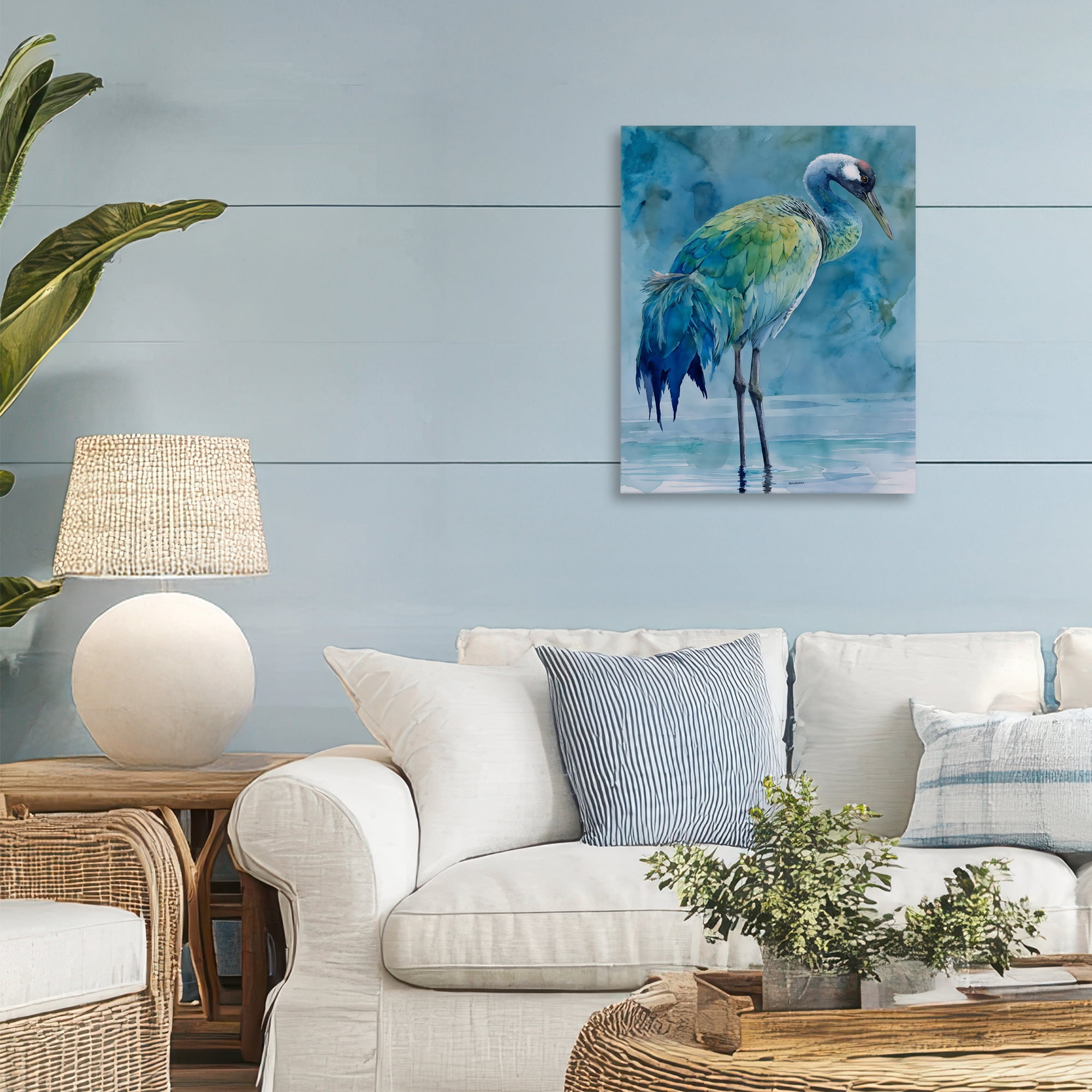 Stupell Industries Turquoise Feathered Coastal Bird Canvas Wall Art, design by Franklyn Gregory