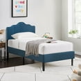 thumbnail image 3 of VECELO 2-Piece Twin Platform Bed Frame with Adjustable Headboard, No Box Spring Needed, Blue, 3 of 9