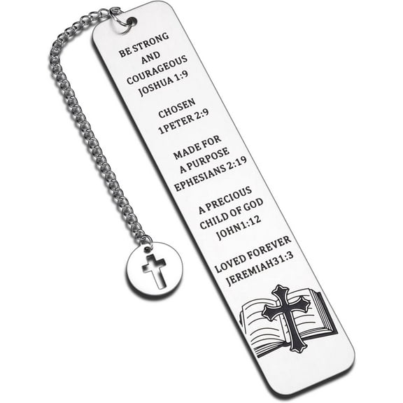 Joshua 1:9 Bible Verse Inspirational Bookmark for Men and Women, Christian Religious Bookmark Gifts for Female Friends Sister Mother, Cross Bookmarks for Bible Baptism, Book Lover Club Birthday Gifts
