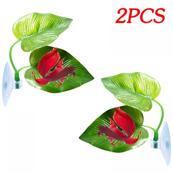 ACDANC 1/2/4/10Pcs Betta Fish Leaf Pad Betta Fish Hammock Betta Fish Tank Accessories Betta Fish Toys Home Decoration for Small Fish Tanks, Large Fish Tanks, Aquariums