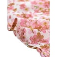 thumbnail image 6 of INSPIRE CHIC Women's Floral Puff Sleeve V Neck Drawstring Ruched Ruffle Dress Pink XS, 6 of 7