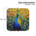 thumbnail image 2 of Drink Coasters, Peacocks -PVC Leather Coasters Sets of 4 for Tabletop Protection - Bar Accessories, Coasters for Drinks Cup Aesthetic Coasters Home Office Decor Square, 2 of 5