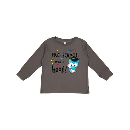 

Inktastic Pre-School Was a Hoot! Cute Blue Graduation Owl Gift Toddler Boy or Toddler Girl Long Sleeve T-Shirt
