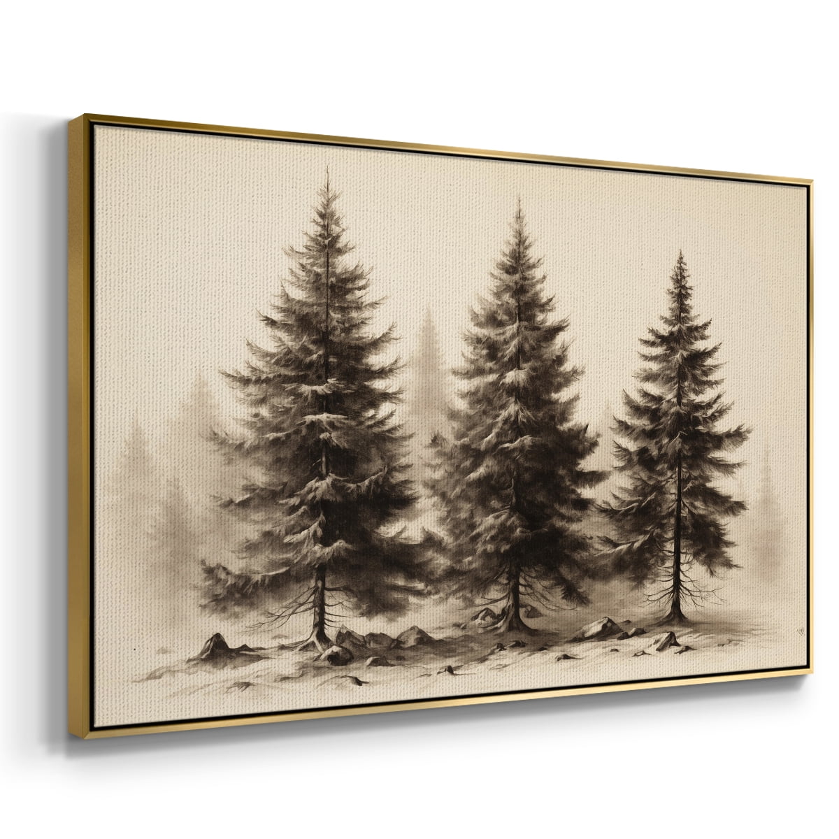 Vintage Landscape-CLXX By Wexford Home Framed in Gold Wood Gallery Wrapped Canvas 25 in. x 37 in.