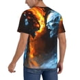 thumbnail image 2 of Hirioo Red And Blue Fire Skull Warrior for Men's Baseball T-shirt Shirts Short Sleeve Casual Summer Button Stretch T Shirts,Size S-4XL-XX-Large, 2 of 7