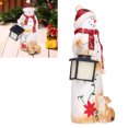 thumbnail image 1 of Lighted Snowman, Premium Resin Snowman Figurines Unique Design Adorable Cute  For Home For Office For Library, 1 of 8
