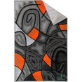 thumbnail image 2 of Handcraft Rugs - Electric Orange, Grey, Silver, Black, Abstract Area Rug Modern Contemporary Circles and Wave Design Pattern, 2 of 4