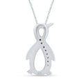 thumbnail image 3 of AFFY Round Shape Simulated Red Garnet Penguin Infinity Pendant Necklace In 14K White Gold Over Sterling Silver By, 3 of 5