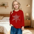 thumbnail image 2 of XAOFW Kids T-Shirts Girls Graphic Snowflake Print Round Neck Toddler Youth Everyday Play Long Sleeve Trendy Leisure Party Night Tee Shirts, 2 of 4