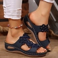 thumbnail image 6 of Domuza Womens Orthopedic Sandals Arch Support Summer Flat Sandals Breathable Non Slip Slip on Orthopedic Slippers Beach 2026 Foam Shoes Blue 6.5（EU-37）, 6 of 6
