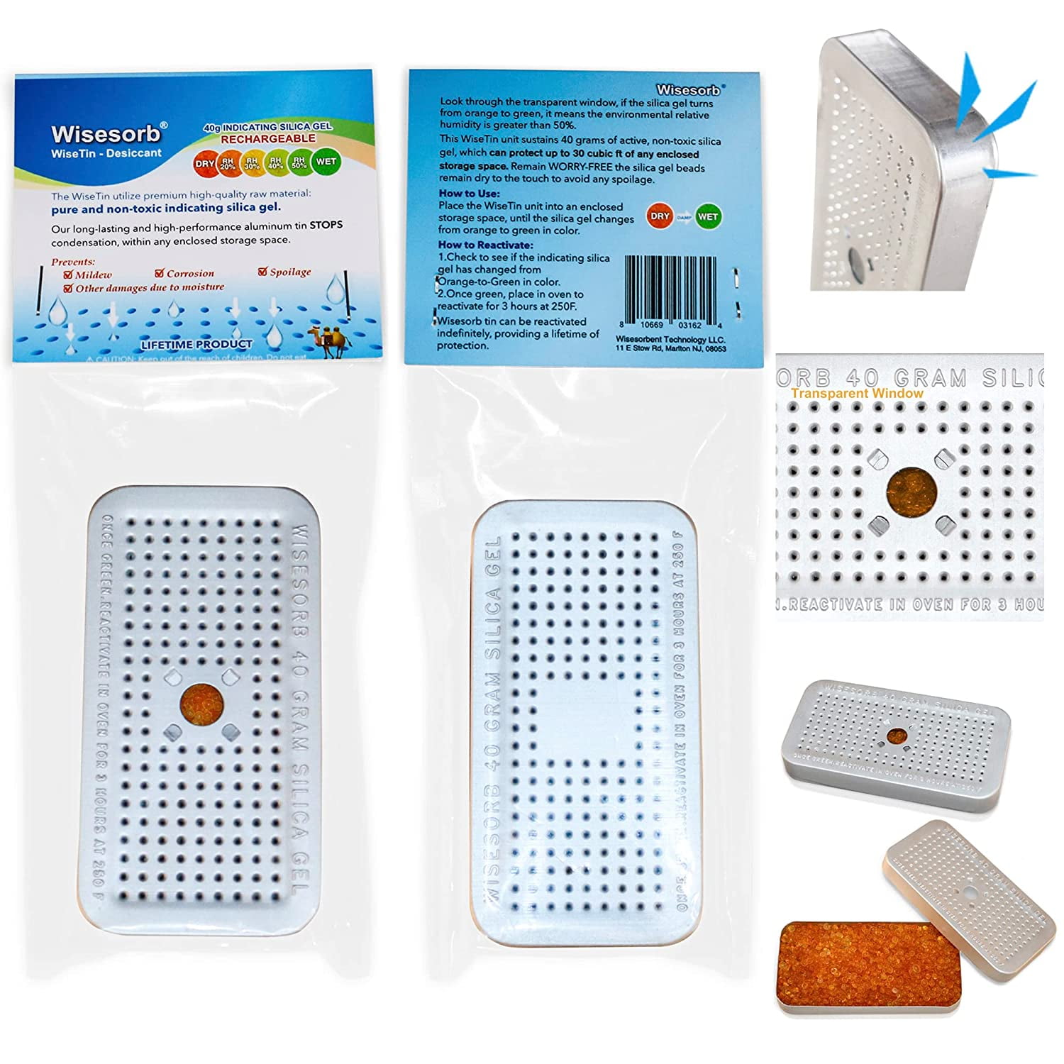 3 Gram Silica Gel Packs, Orange Indicating Aihua Dessicant Packets —  Wisesorbent Store