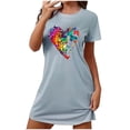thumbnail image 2 of HaoXianJian Women's T-Shirt Nightgown Short Sleeve Sleepshirts Comfy Ladies Casual Cover Ups Nightdress, 2 of 5