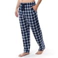 thumbnail image 4 of Pantalón de pijama Fruit of the Loom, franela tejida con hilo para hombre, azul marino, 4 of 5