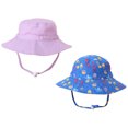thumbnail image 1 of Hukapapa Sombrero para el sol para niños Sombrero de cubo transpirable Sombrero de juego de verano Gorra de playa Gorra de pescador ajustable para niños 2 piezas, 1 of 5