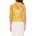 thumbnail image 3 of INSPIRE CHIC Women's Bussiness Casual Blazers Floral Lace 3/4 Sleeve Single Button Elegant Blazer Suits XL Yellow, 3 of 6
